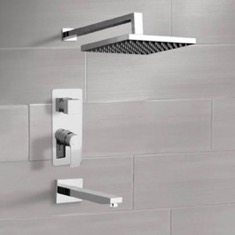 Tub and Shower Faucet Set with Rain Shower Head